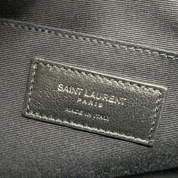 SAINT LAURENT PARIS Lou Camera Bag Cream Black Coated Canvas Leather 838-072125 - Picture 14 of 14